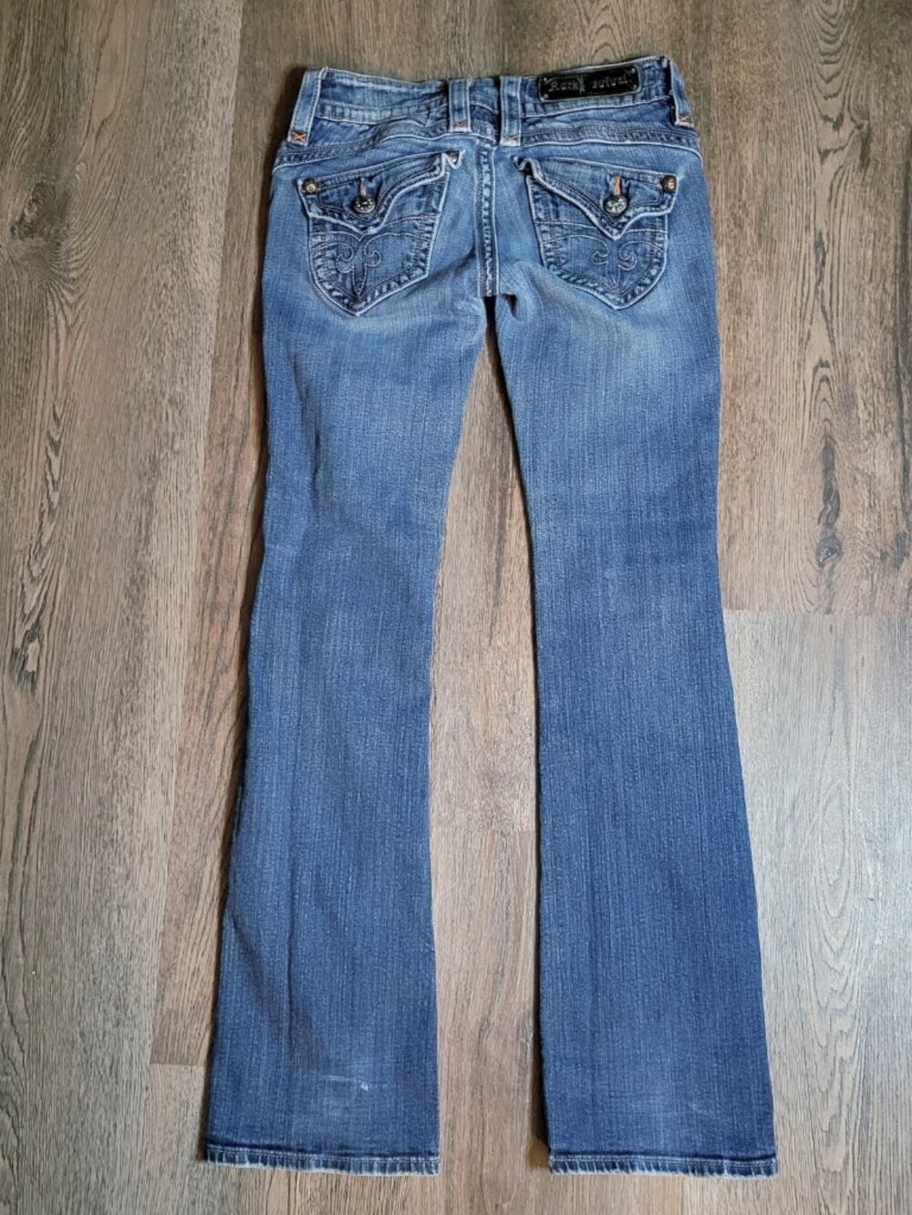 Rock Revival Gwen Boot Cut Jeans Women Size 27 Embellished Gem Rhinestone